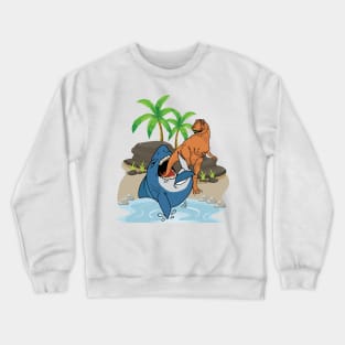 Shark And Dinosaur For Boys Crewneck Sweatshirt